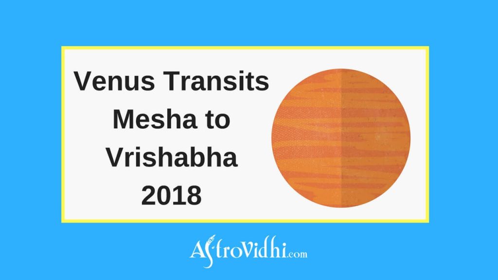 Venus Transits Mesha to Vrishabha 2018