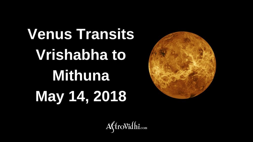 Venus Transits Vrishabha to Mithuna May